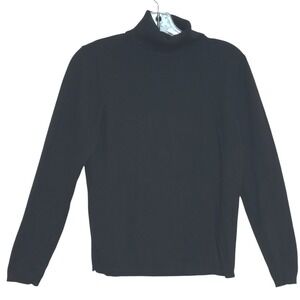 Pendleton Petite Sweater Black Merino Wool Turtleneck Dark Academia Heritage MP